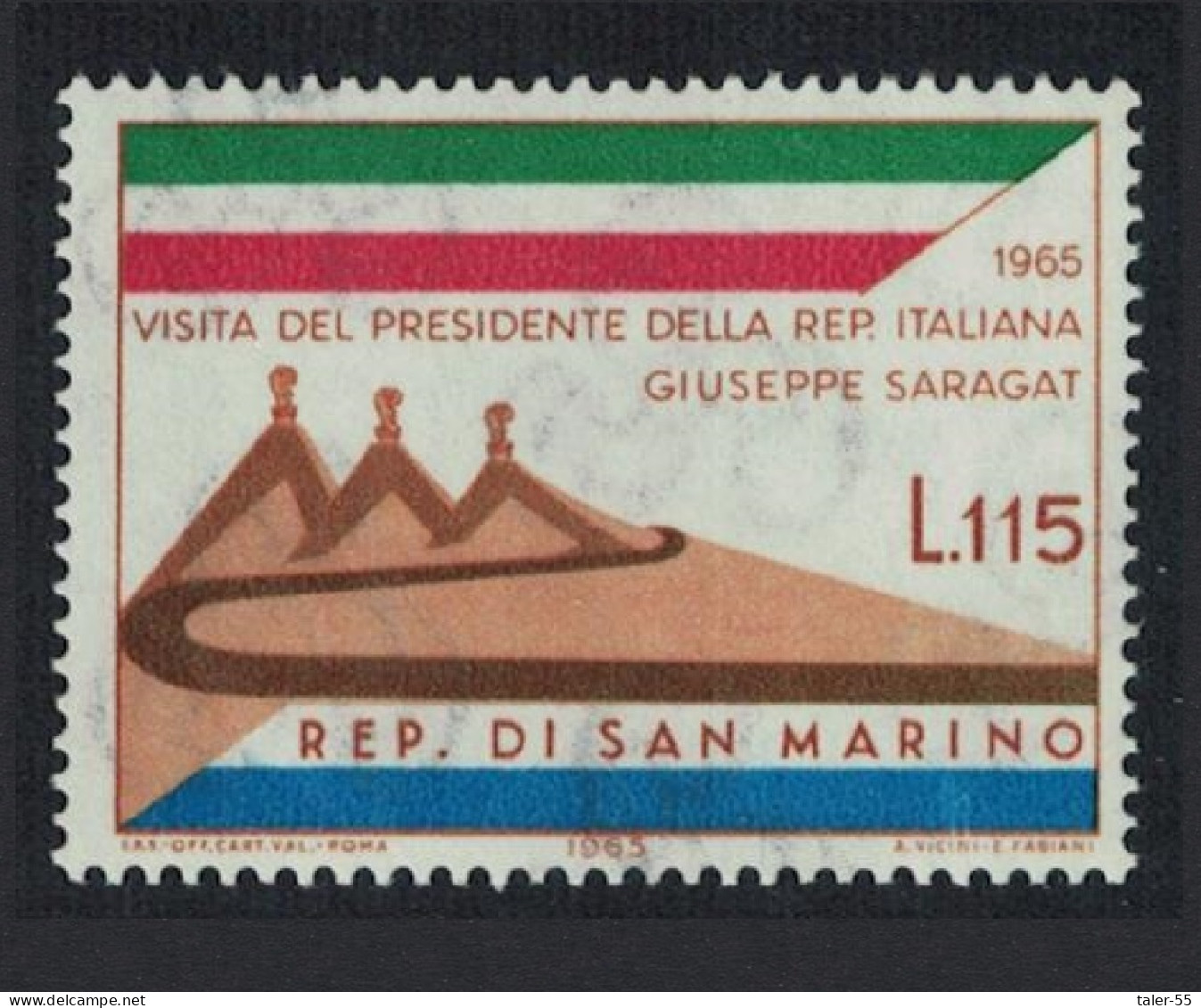 San Marino Visit Of President Saragat Of Italy 1965 MNH SG#787 - Ungebraucht