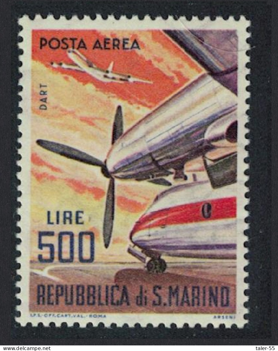 San Marino Rolls Royce Dart 527 Turboprop Engine 500L 1963 MNH SG#741 MI#829 Sc#C127 - Unused Stamps