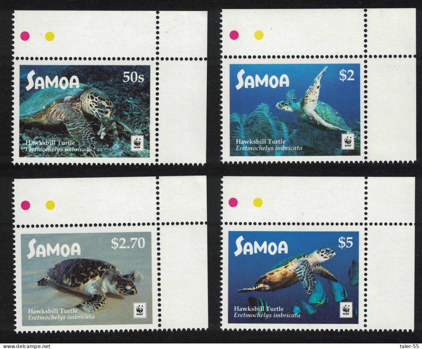 Samoa WWF Hawksbill Turtle 4v White Frame Corners 2016 MNH SG#1427-1430 - Samoa