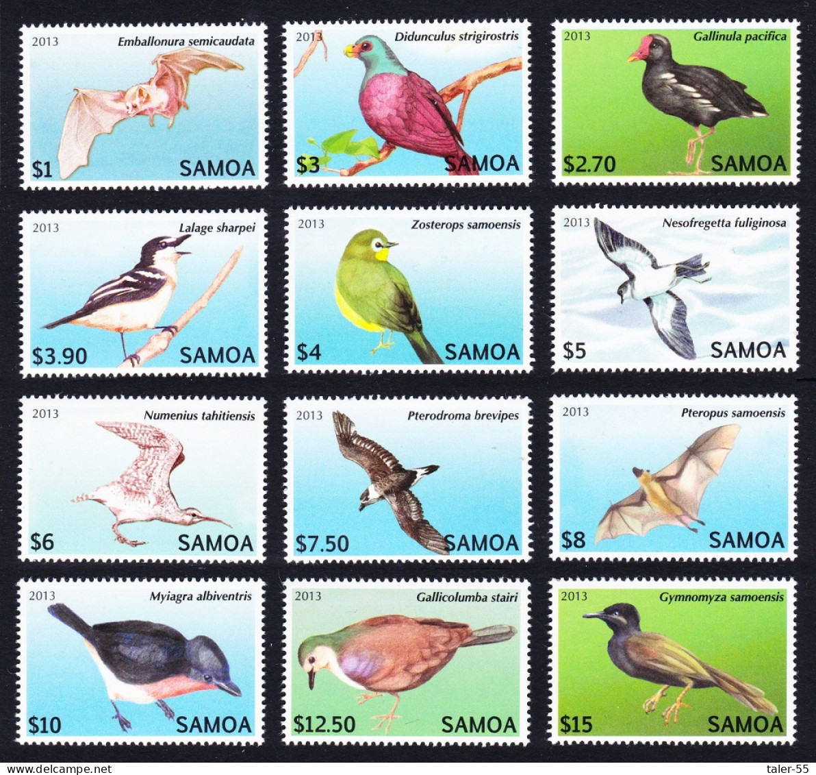 Samoa Birds And Bats 12v 2013 MNH SG#1241=1261 Sc#1142-1153 - Samoa