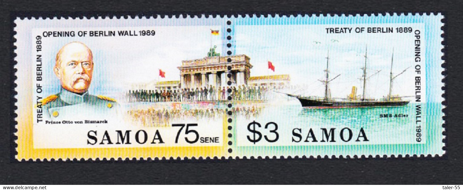 Samoa Berlin Wall Treaty Of Berlin Pair 1990 MNH SG#844-845 Sc#773-774 - Samoa