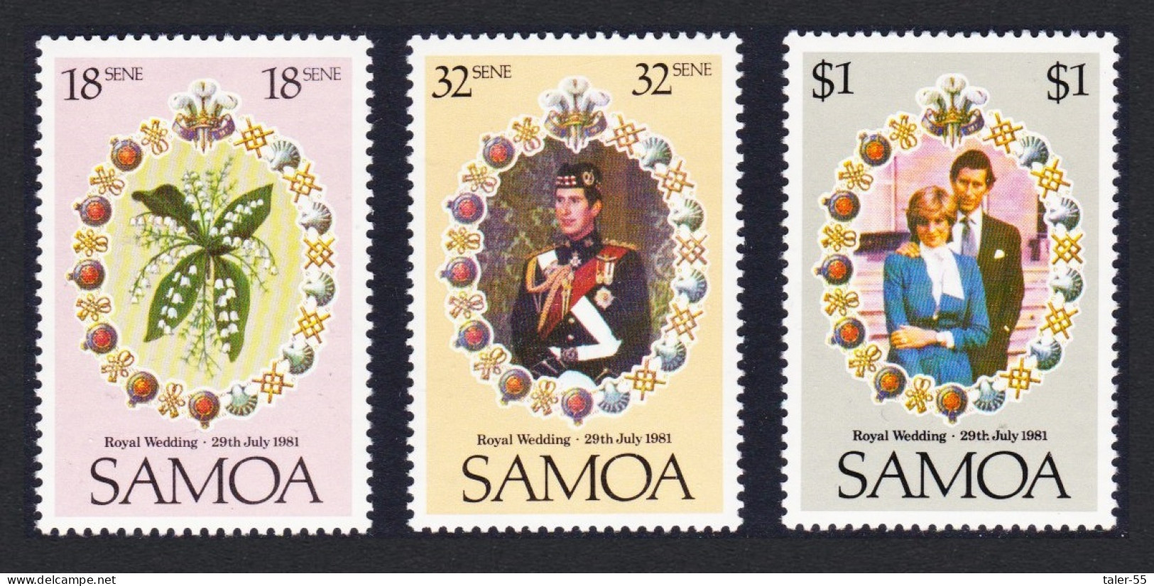 Samoa Charles And Diana Royal Wedding 3v 1981 MNH SG#599-601 Sc#558-560 - Samoa (Staat)