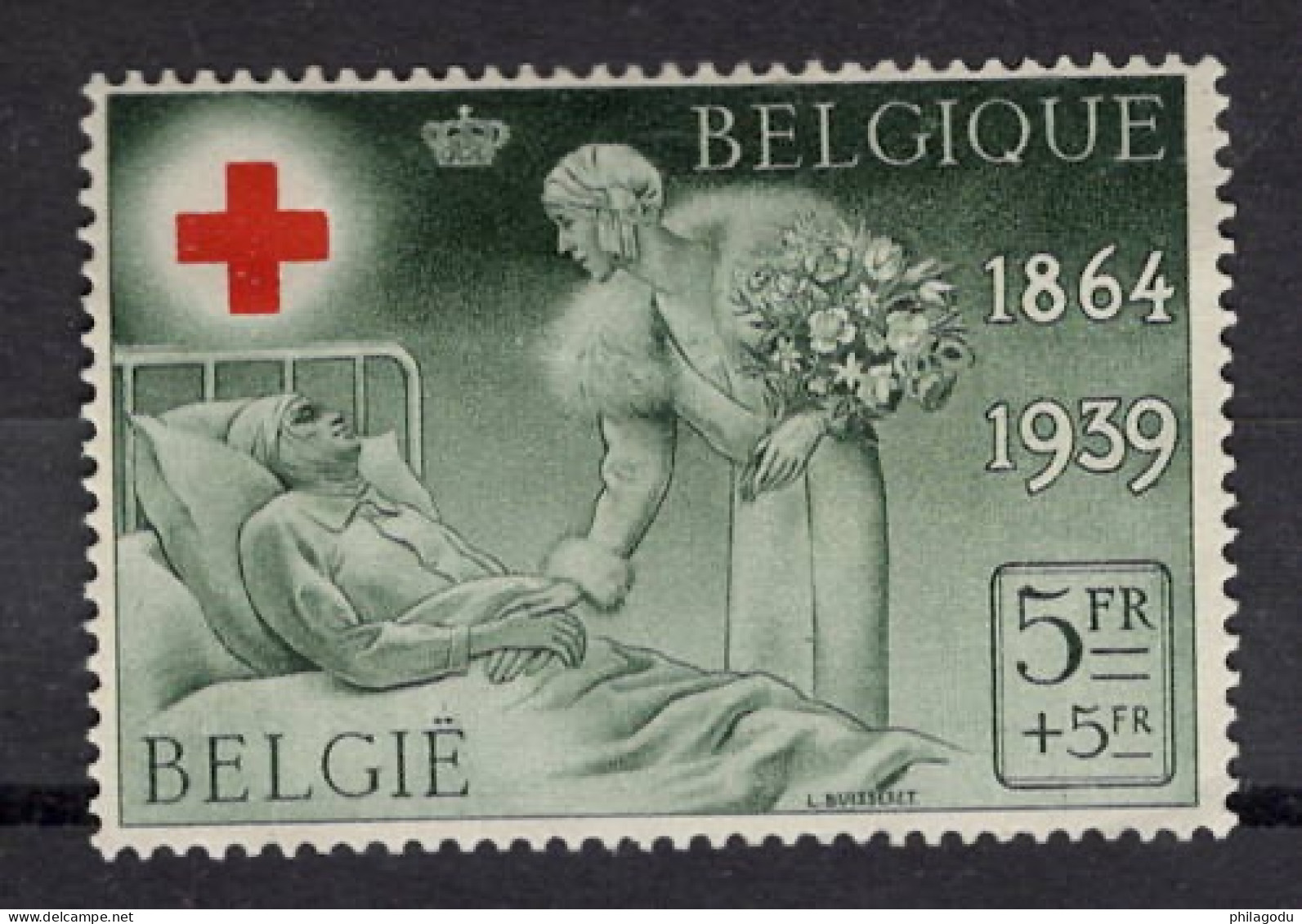 503 * Croix Rouge  Rode Kruis 1939    Cote 8- € Met Plakker  Avec Charnière  Reine Elisabeth  Fleurs - Neufs