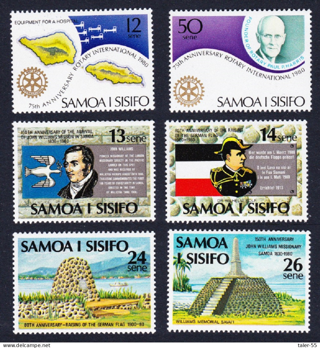 Samoa Hospital Bird Rotary Church Anniversaries 6v 1980 MNH SG#565-570 Sc#525-530 - Samoa