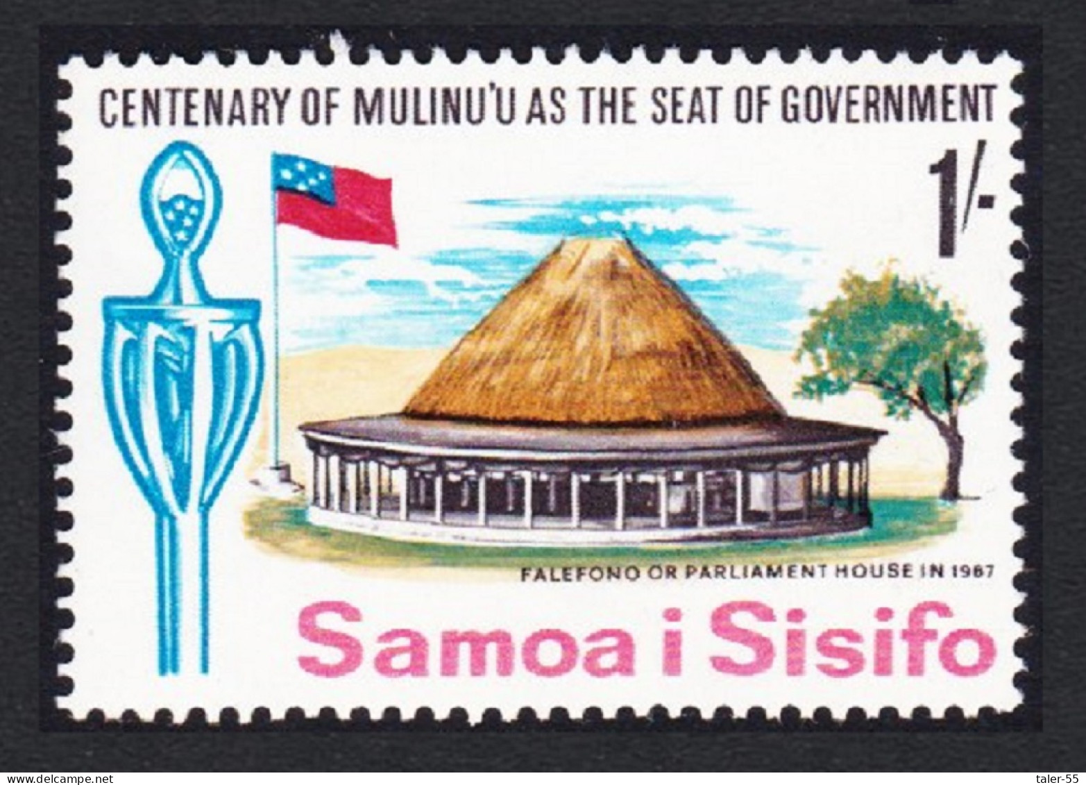 Samoa Fales - Houses Mulinu's Centenary 1Sh 1967 MNH SG#279 Sc#264 - Samoa
