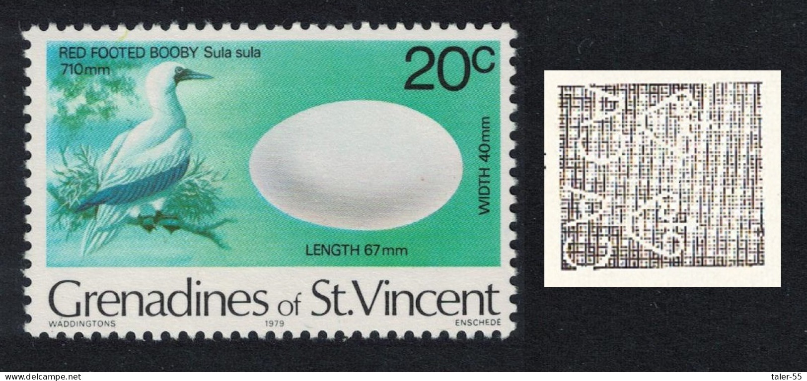 St. Vincent Gren Booby Bird And Egg Inscript '1979' WATERMARK Var 1980 MNH SG#120w - St.Vincent & Grenadines