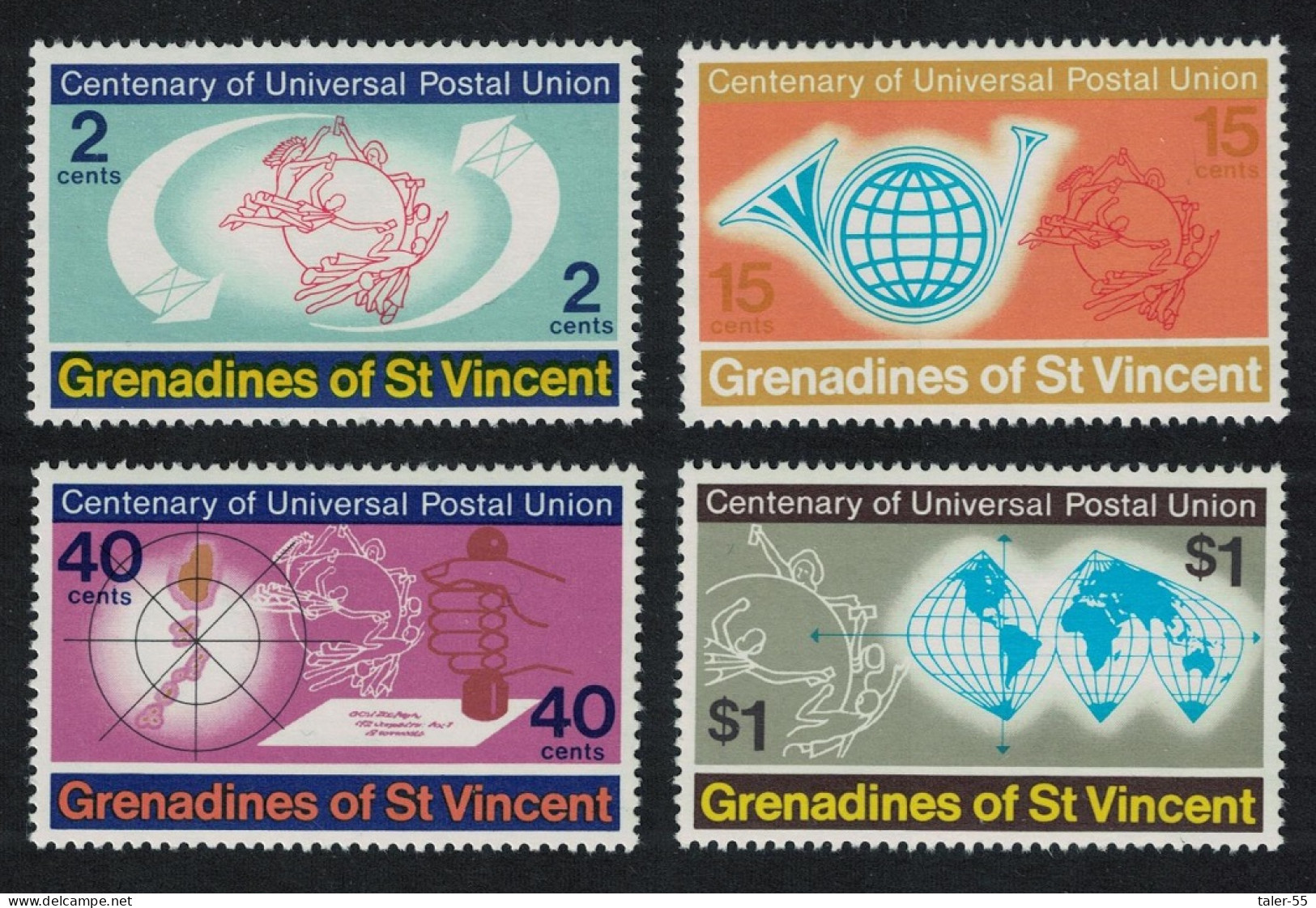 St. Vincent Gren Centenary Of UPU 4v 1974 MNH SG#26-29 - St.Vincent & Grenadines