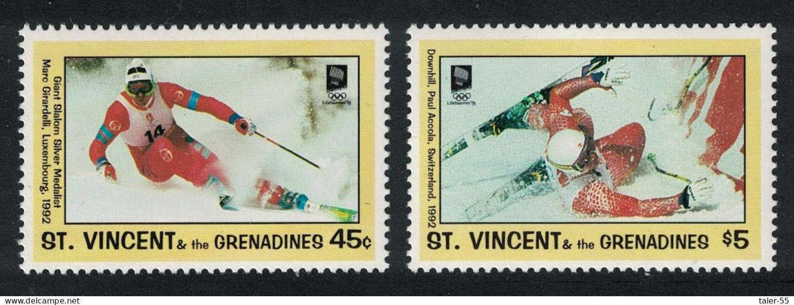St. Vincent Winter Olympic Albertville Winners 1993 MNH SG#2280+2292 MI#2445-2446 - St.Vincent (1979-...)