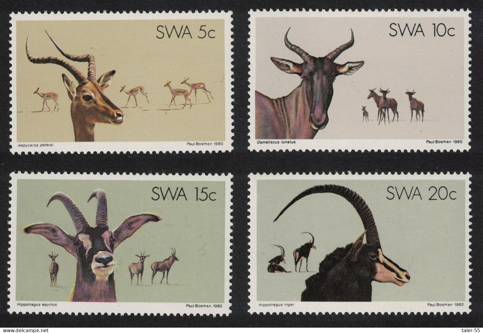 SWA Antelopes 4v 1980 MNH SG#345-348 MI#472-475 - Südwestafrika (1923-1990)