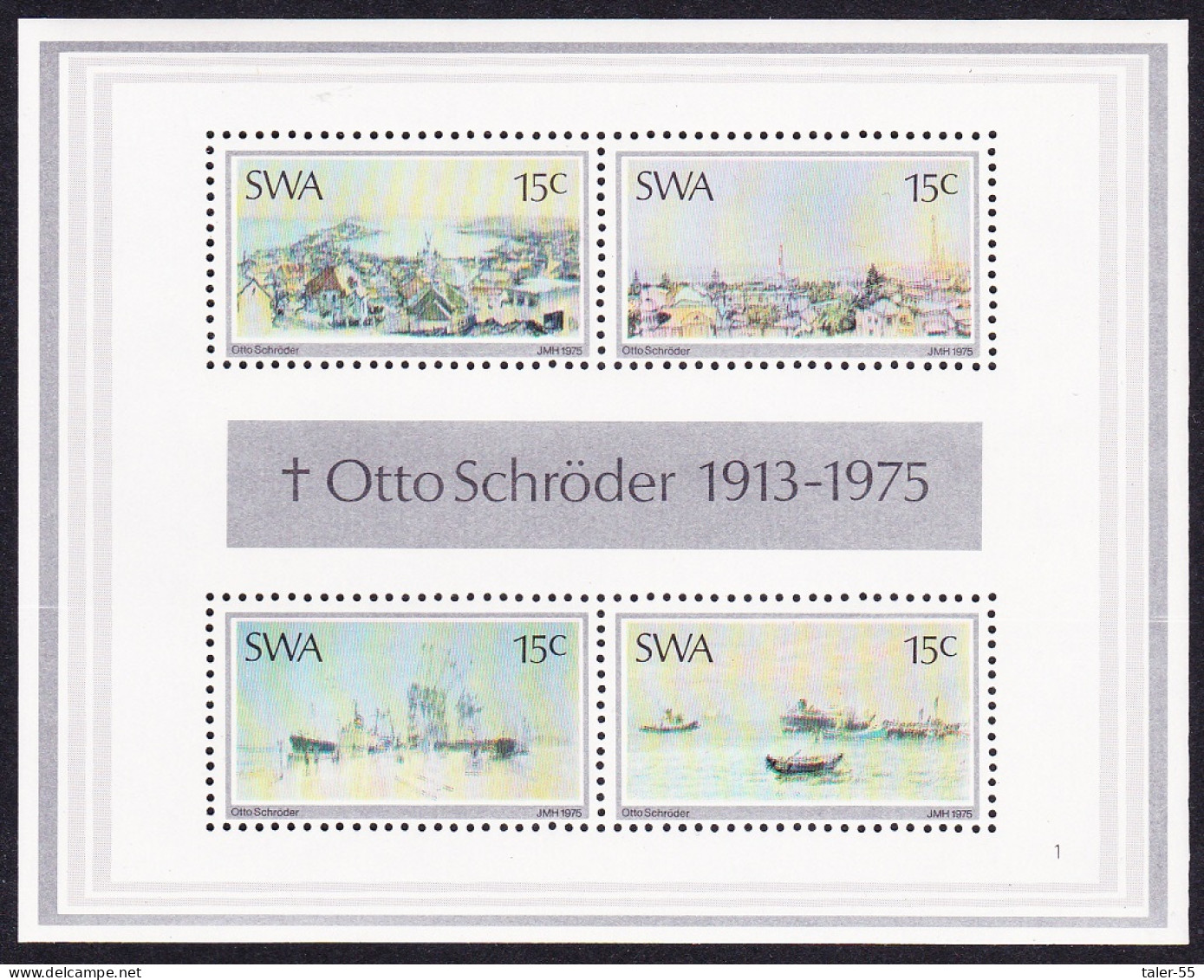 SWA Painter Otto Schroeder MS 1975 MNH SG#MS281 Sc#383a - Südwestafrika (1923-1990)