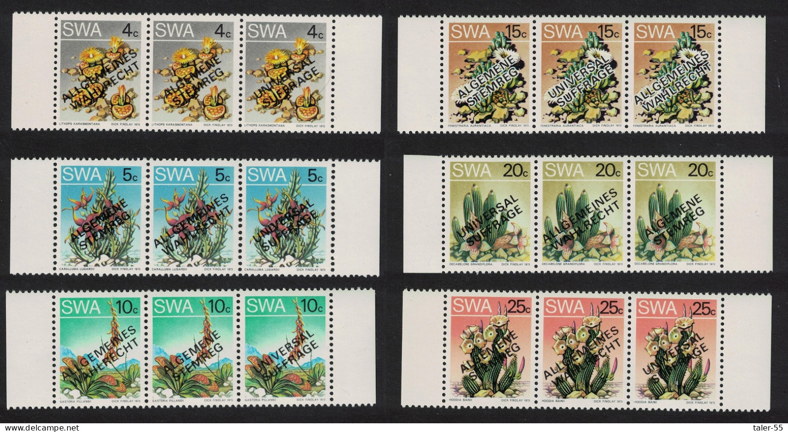 SWA Universal Suffrage 6 Strips 1978 MNH SG#324-329 - Africa Del Sud-Ovest (1923-1990)