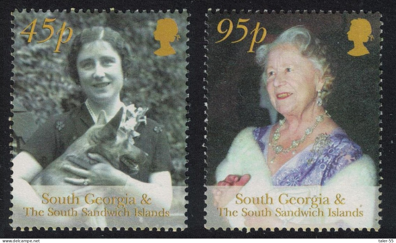 South Georgia Queen Mother Commemoration 2v 2002 MNH SG#348 - Georgias Del Sur (Islas)