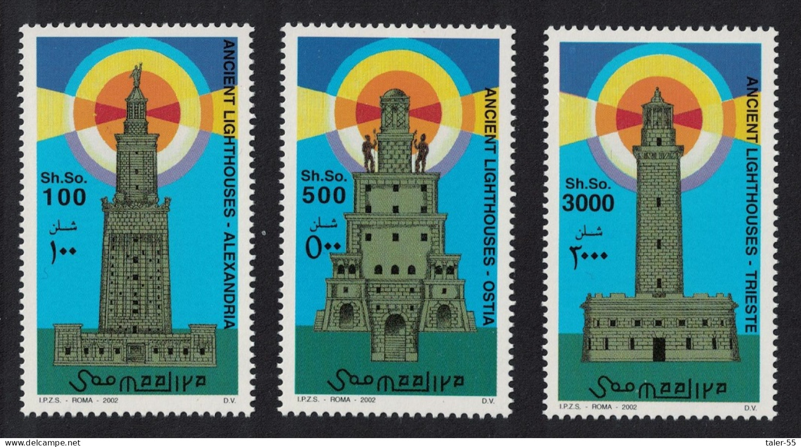 Somalia Lighthouses Of Antiquity 2002 MNH MI#976-978 - Somalie (1960-...)