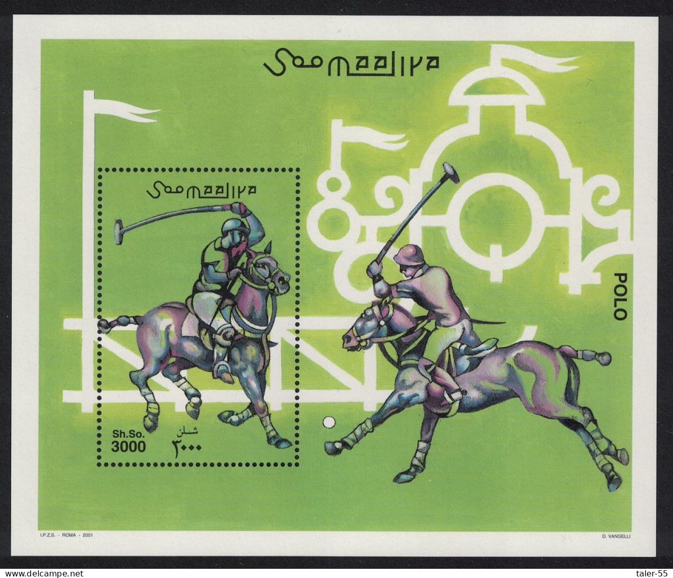 Somalia Polo Horses MS 2001 MNH MI#Block 85 - Somalie (1960-...)