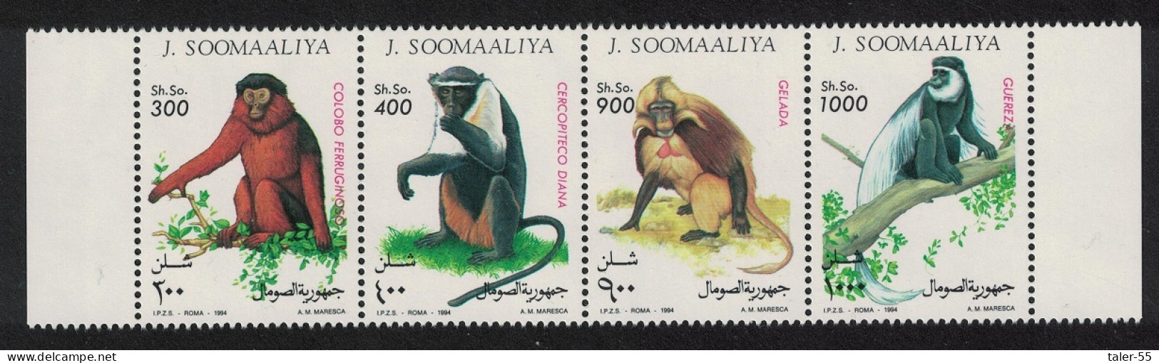 Somalia Monkeys 4v Strip 1994 MNH MI#520-523 - Somalie (1960-...)