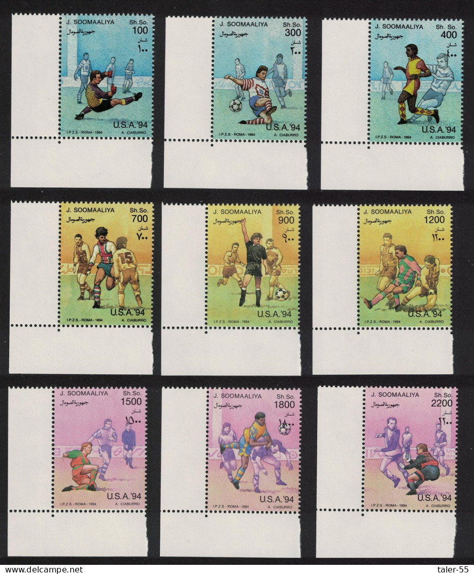 Somalia World Cup Football Championships USA 9v Corners 1994 MNH MI#511-519 - Somalia (1960-...)