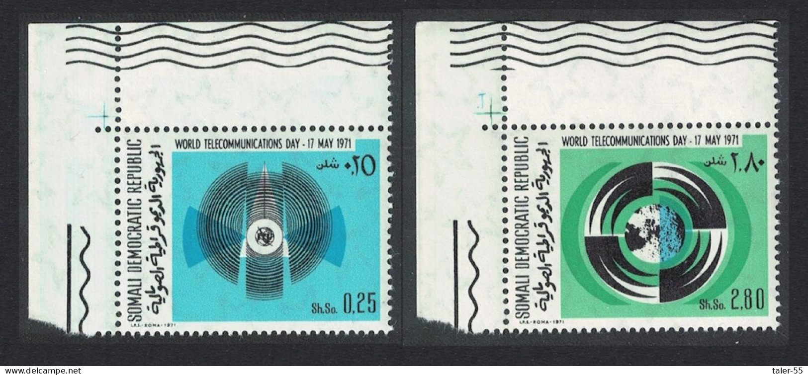 Somalia World Telecommunications Day 2v Corners 1971 MNH SG#525-526 - Somalie (1960-...)