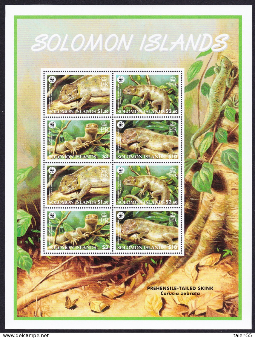 Solomon Is. WWF Prehensile-tailed Skink Sheetlet Of 2 Sets 2005 MNH SG#1162-1165 MI#1282-1285 Sc#1035-1038 - Solomon Islands (1978-...)