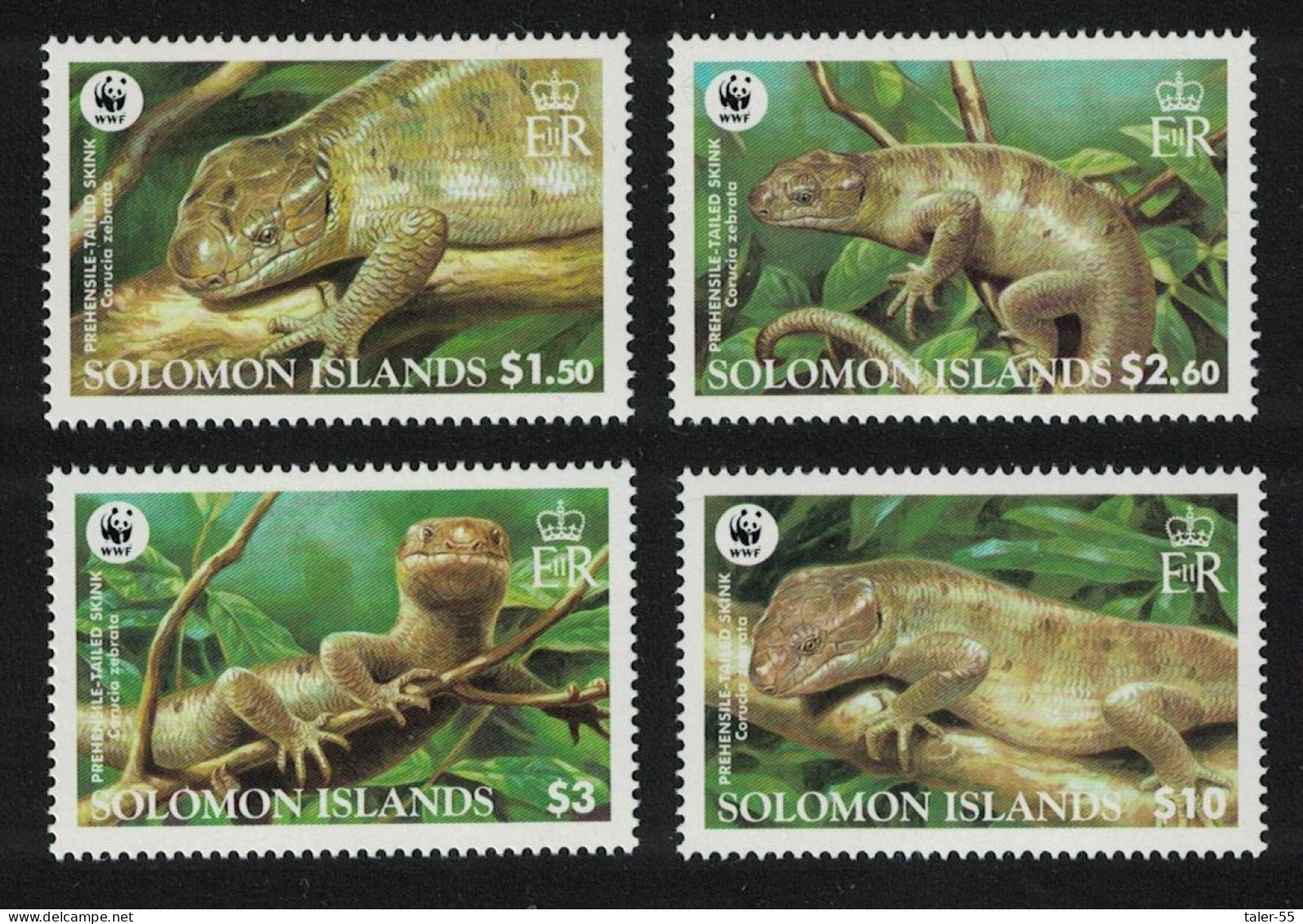 Solomon Is. WWF Prehensile-tailed Skink 4v 2005 MNH SG#1162-1165 MI#1282-1285 Sc#1035-1038 - Solomon Islands (1978-...)