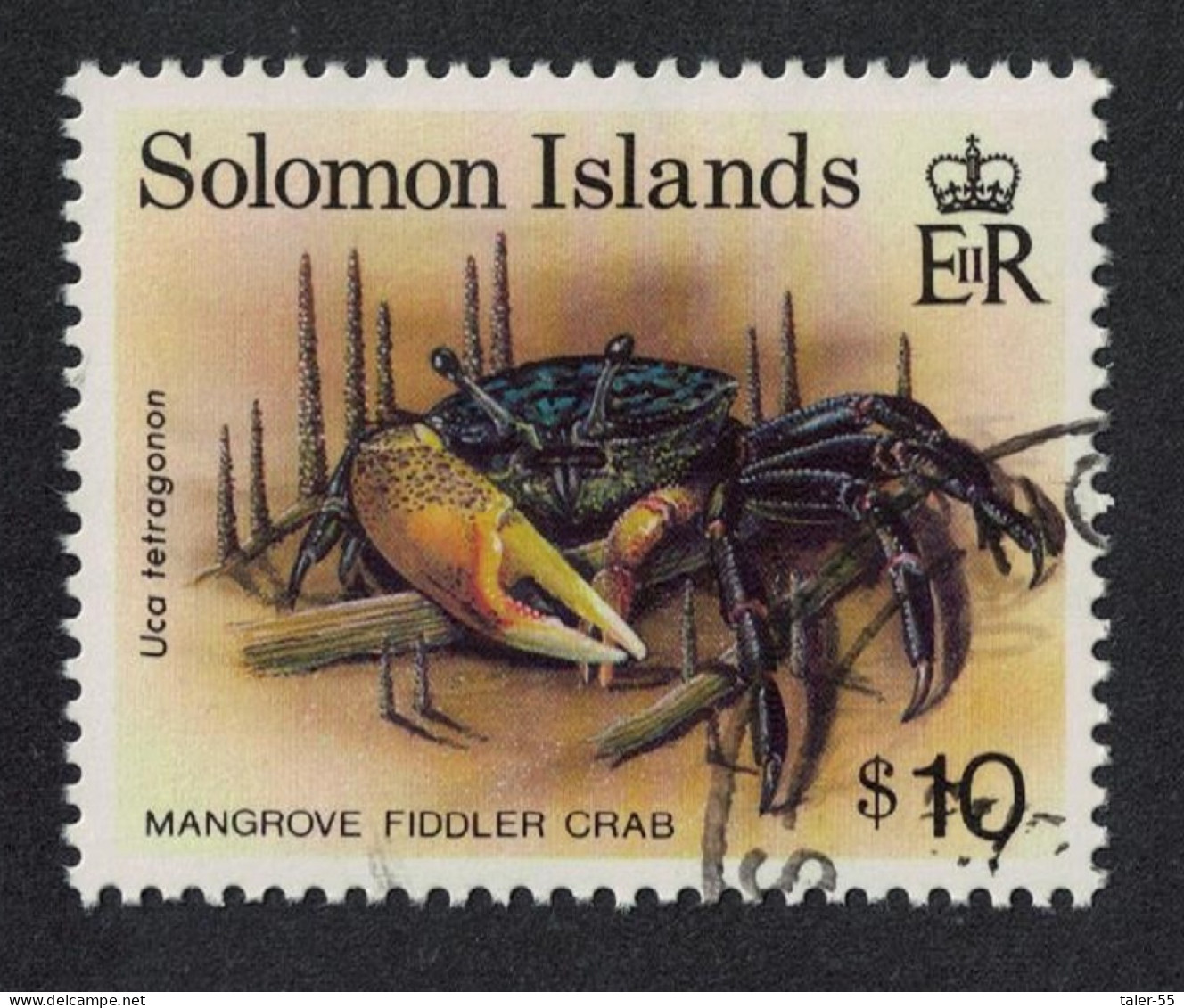 Solomon Is. Mangrove Fiddler Crab $10 KEY VALUE 1993 CTO SG#766 - Solomon Islands (1978-...)