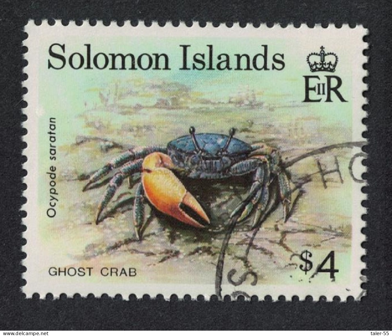 Solomon Is. Ghost Crab Marine Life Fauna $4 KEY VALUE 1993 CTO SG#765 - Solomon Islands (1978-...)