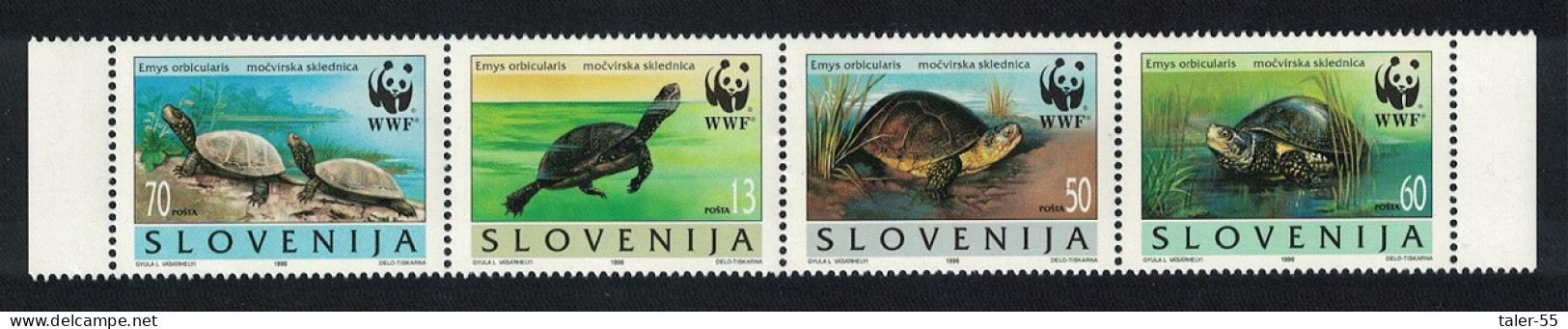 Slovenia WWF European Pond Tortoise Strip Of 4v 1996 MNH SG#279-282 MI#131-134 Sc#247 A-d - Eslovenia