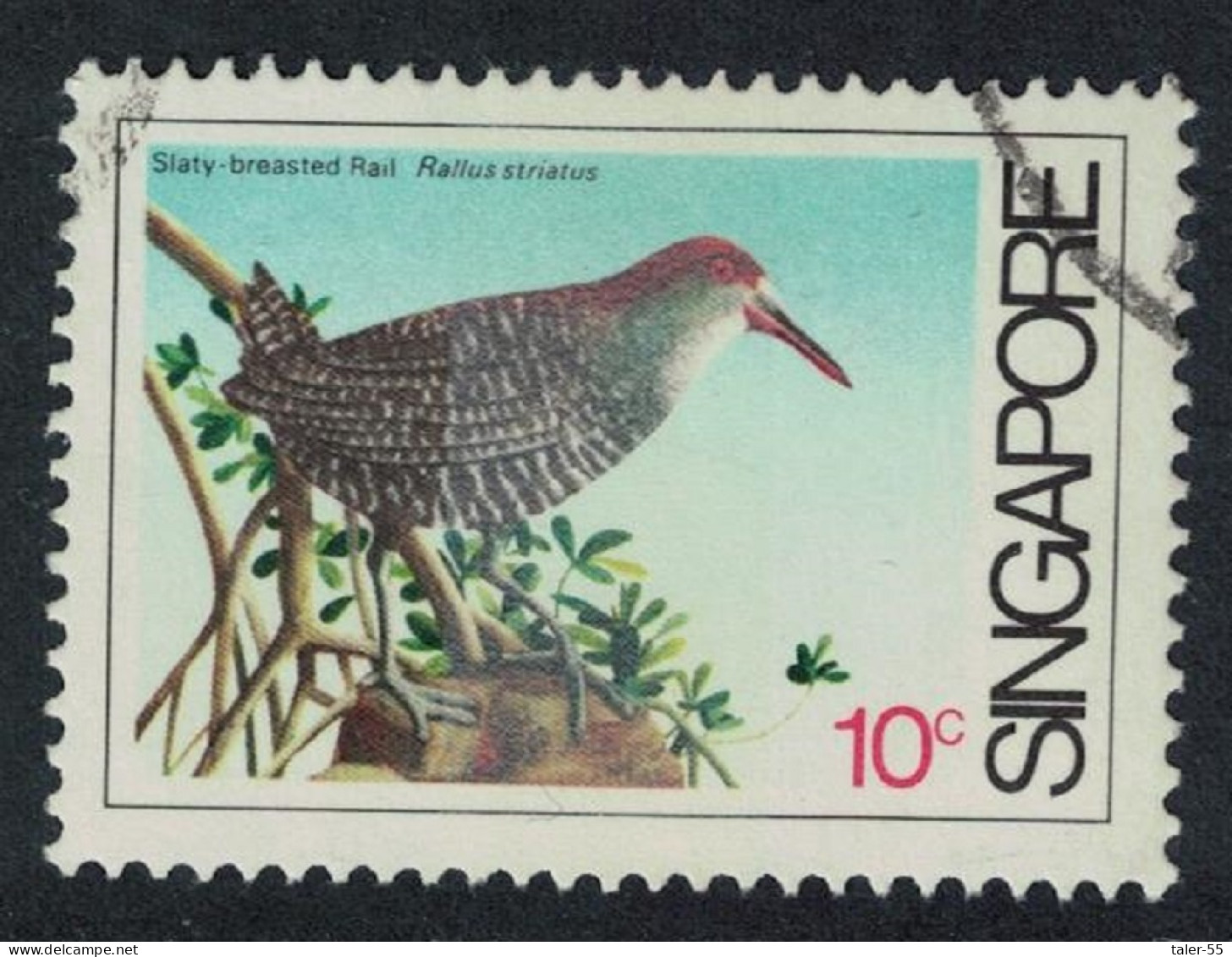 Singapore Blue-breasted Banded Rail Bird 10 1984 Canc SG#467 - Singapur (1959-...)