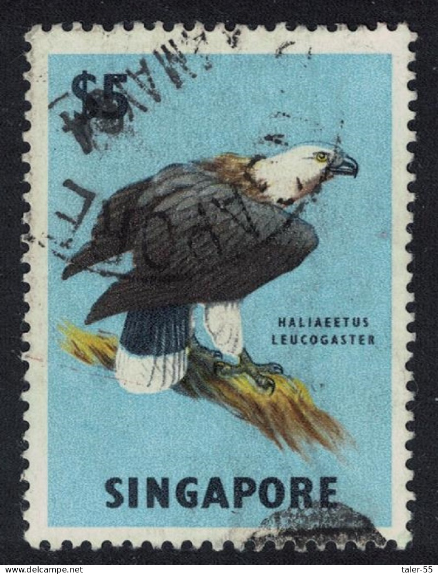 Singapore White-bellied Sea Eagle Bird $5 1963 Canc SG#77 - Singapur (1959-...)