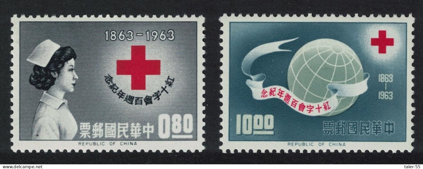 Taiwan Red Cross Centenary 2v 1963 MNH SG#474-475 - Ungebraucht