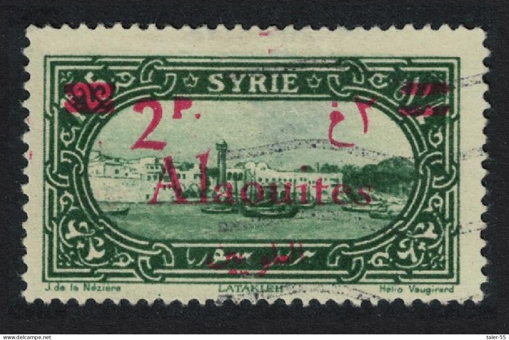 Alaouites Overprint 2p. On 1p.25 - Green Def 1926 SG#54 MI#54 Sc#47 - Used Stamps