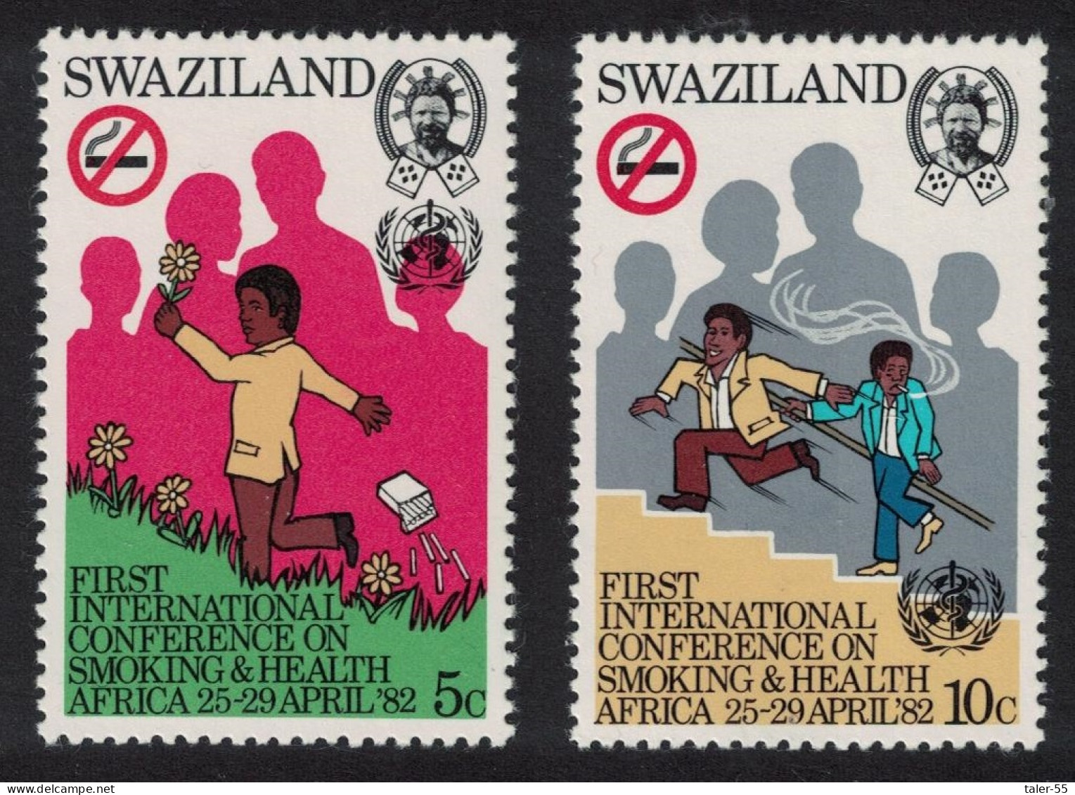 Swaziland Smoking And Health 2v 1982 MNH SG#397-398 - Swaziland (1968-...)