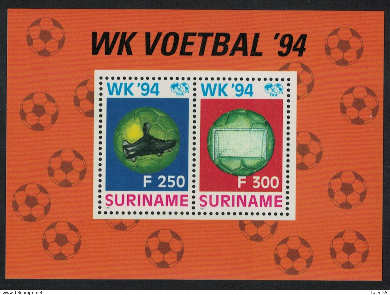 Suriname World Cup Football Championship USA MS 1994 MNH SG#MS1593 - Suriname