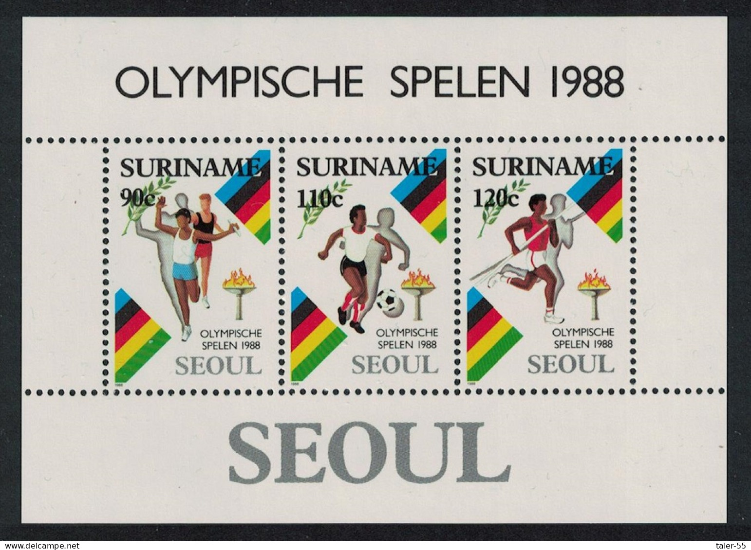 Suriname Olympic Games Seoul MS 1988 MNH SG#MS1378 - Suriname