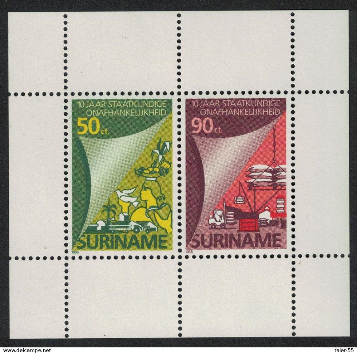 Suriname Birds Tenth Anniversary Of Independence MS 1985 MNH SG#MS1270 - Suriname