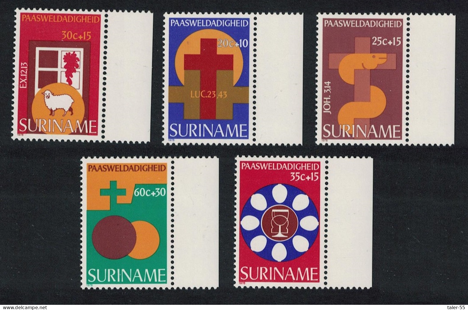 Suriname St Luke St John Easter Charity 5v Margins 1978 MNH SG#912-916 - Suriname