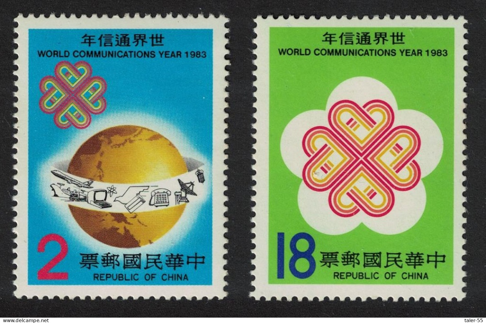 Taiwan World Communications Year 2v 1983 MNH SG#1495-1496 - Nuovi