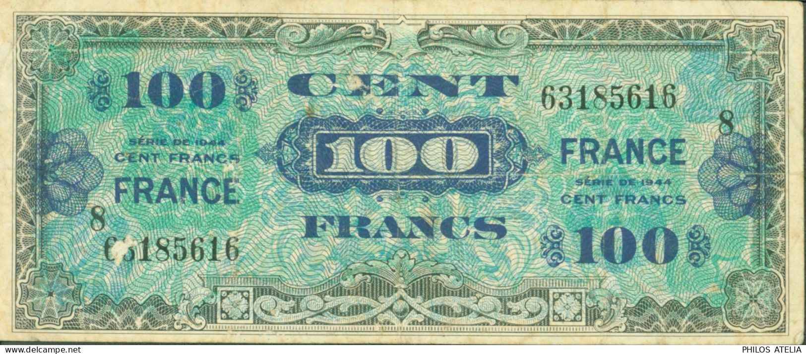 Billet 100 F émission D'impression Américaine N°T14d Type 1944 N° Série  4 Billet D'occupation Américaine De La France - Sonstige & Ohne Zuordnung