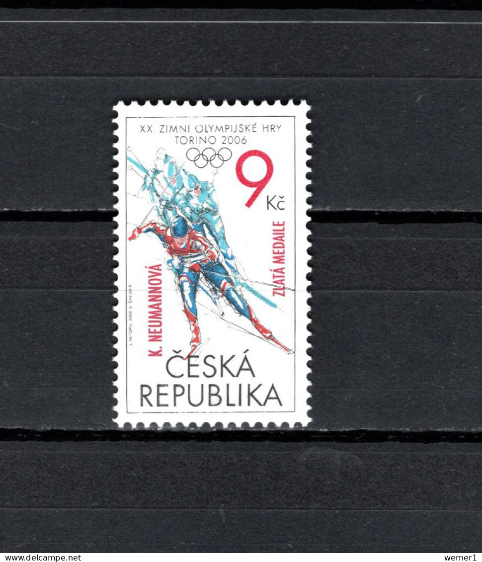 Czech Republic 2006 Olympic Games Turin Torino, Stamp With Winner Overprint MNH - Hiver 2006: Torino