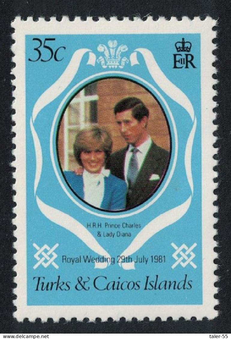 Turks And Caicos Charles And Diana Royal Wedding 35c Perf 12 1981 MNH SG#653var - Turcas Y Caicos