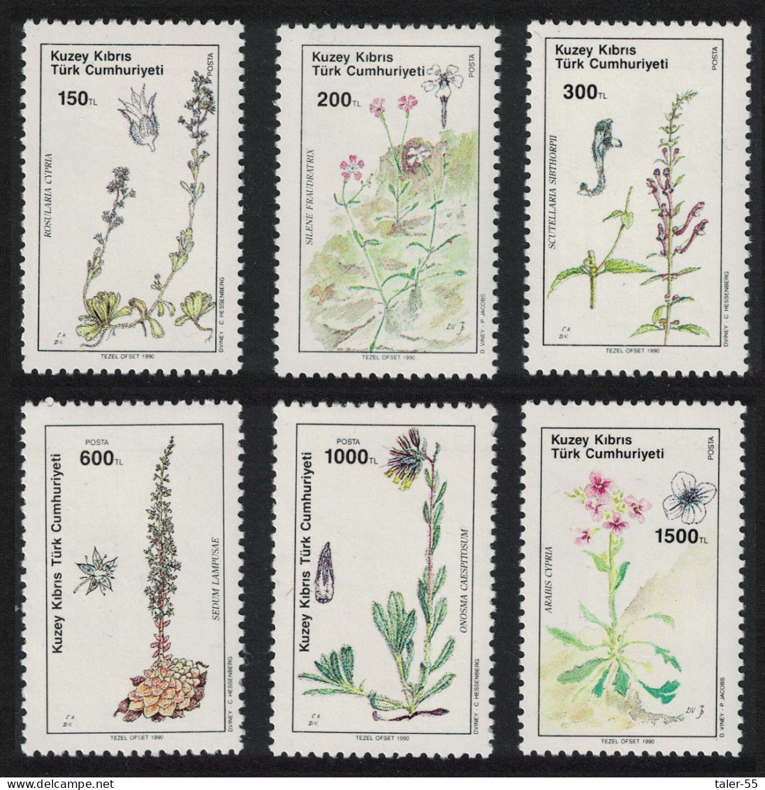 Turkish Cyprus Plants Flowers 6v 1990 MNH SG#293-298 Sc#288-293 - Ungebraucht