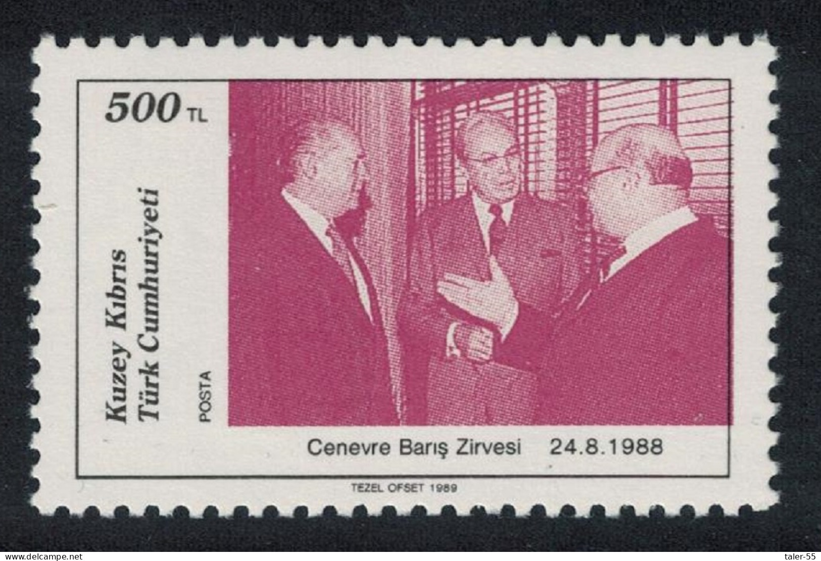 Turkish Cyprus Cyprus Peace Summit Geneva 1988 1989 MNH SG#253 - Ungebraucht