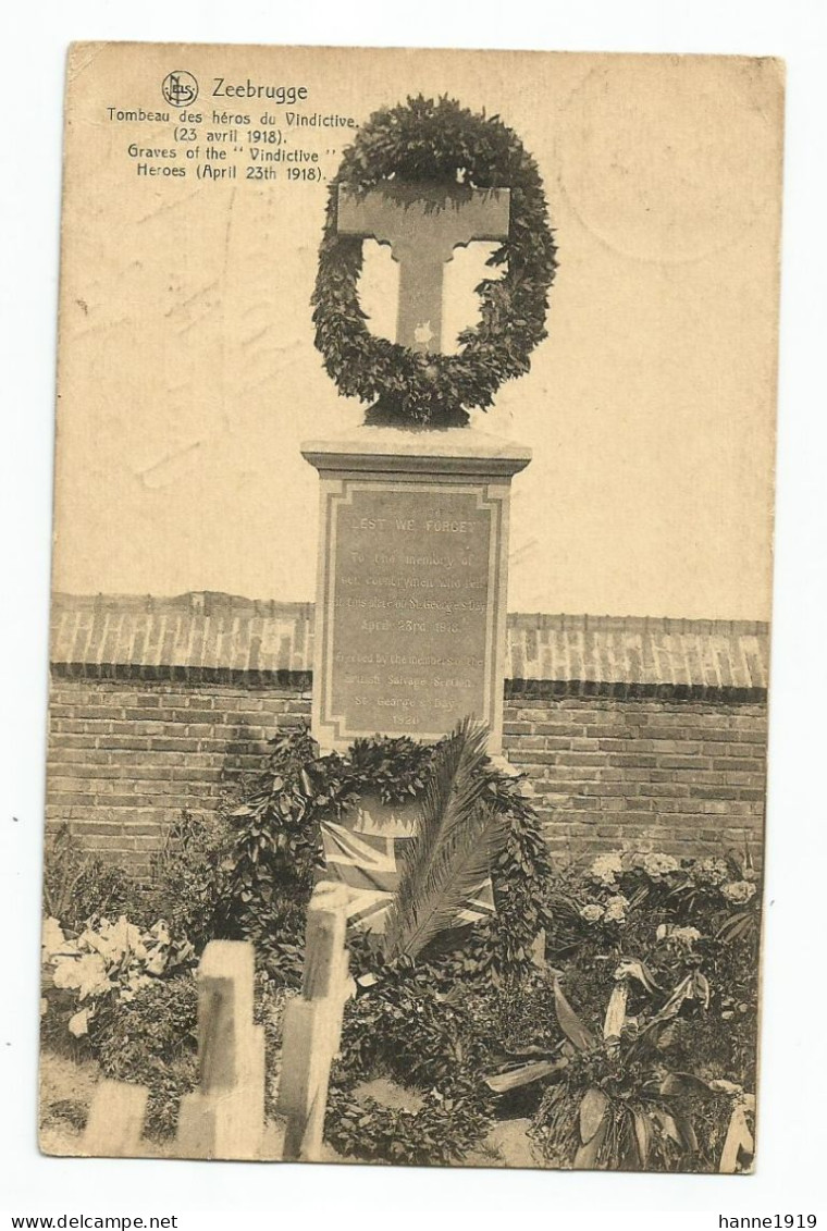Zeebrugge Tombeau Des Héros Du Vindictive Weltkrieg 1918 Graves Of The Vindictive Heroes Great War Htje - Zeebrugge
