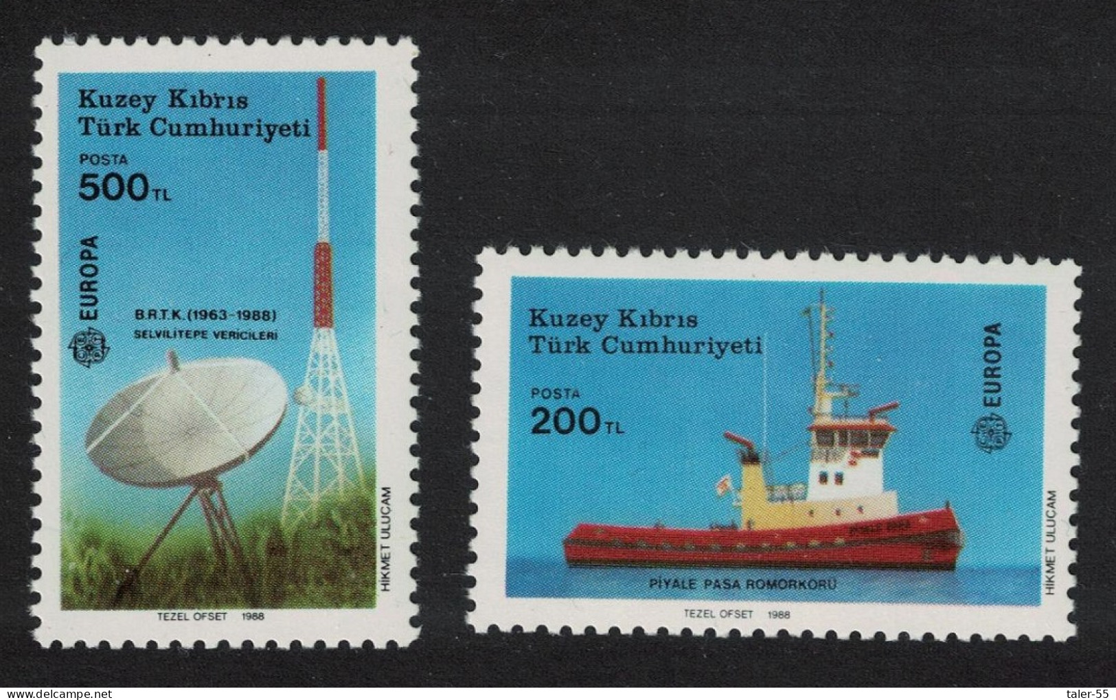 Turkish Cyprus Europa Transport And Communications 2v 1988 MNH SG#228-229 - Ungebraucht