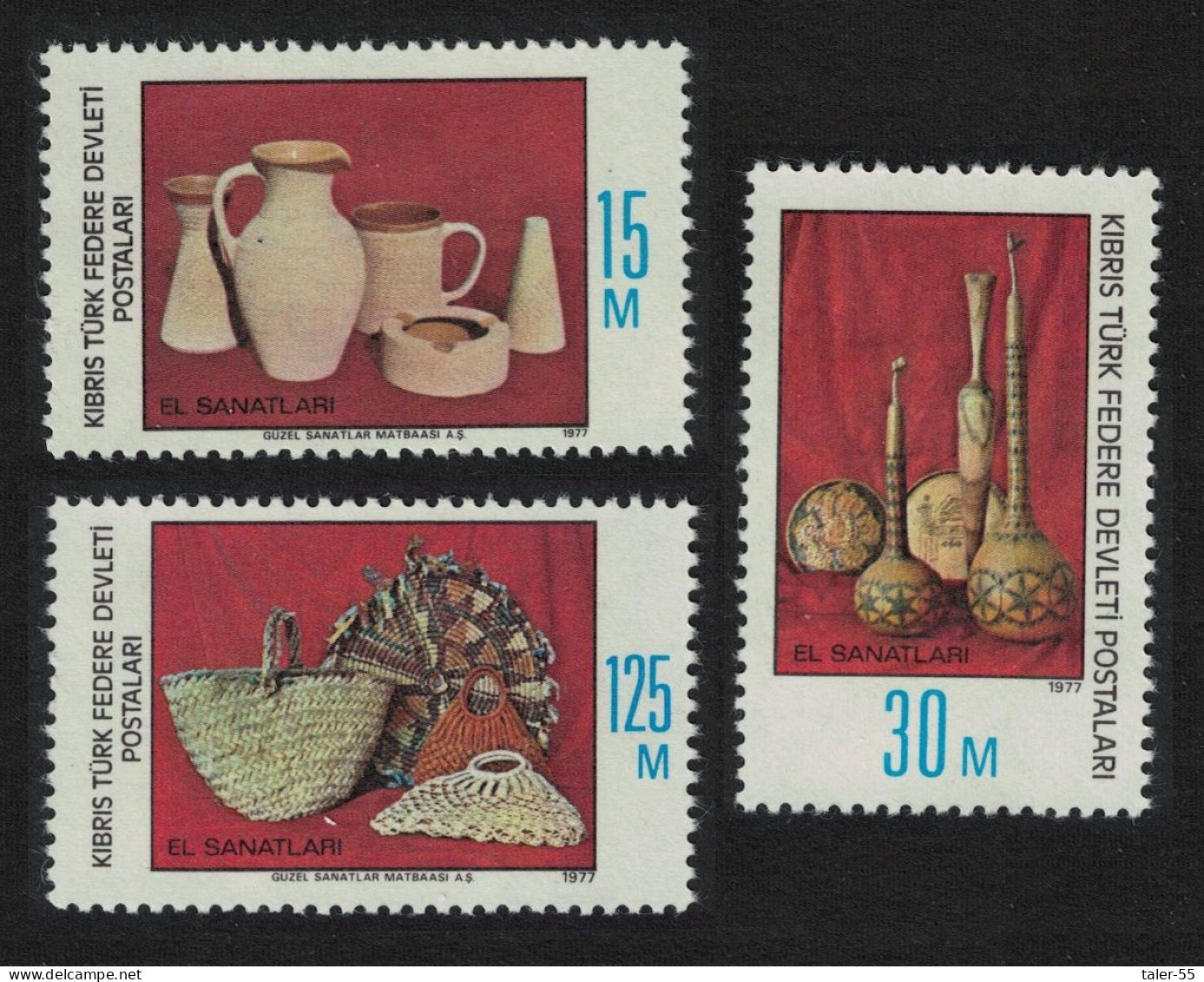 Turkish Cyprus Handicrafts 3v 1977 MNH SG#51-53 - Ungebraucht