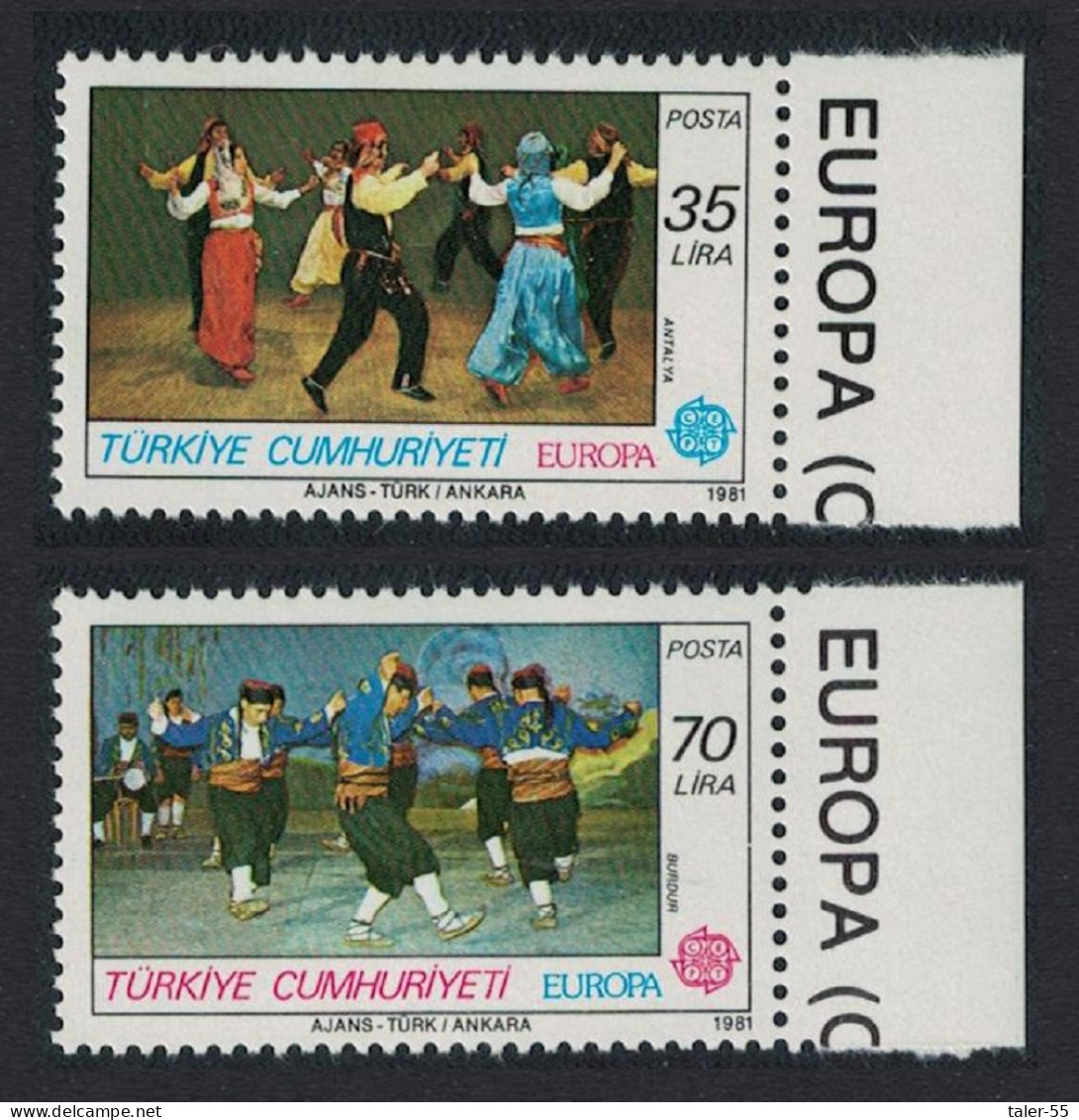 Turkey Folk Dances And Europa 2v 1981 MNH SG#2730-2731 MI#2546-2547 - Neufs