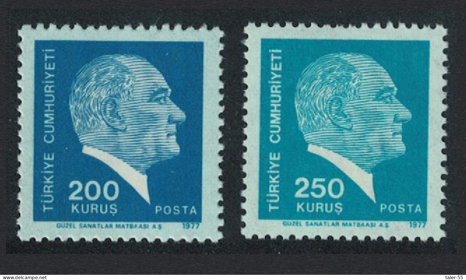 Turkey Kemal Ataturk 2v 1977 MNH SG#2595-2596 MI#2429-2430 Sc#2062-2063 - Ongebruikt