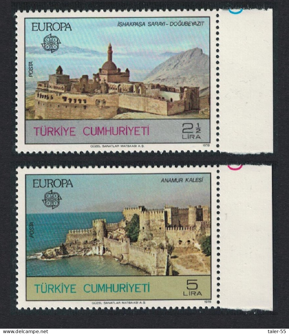 Turkey Europa CEPT Monuments 2v Margins 1978 MNH SG#2616-2617 MI#2443-2444 - Unused Stamps