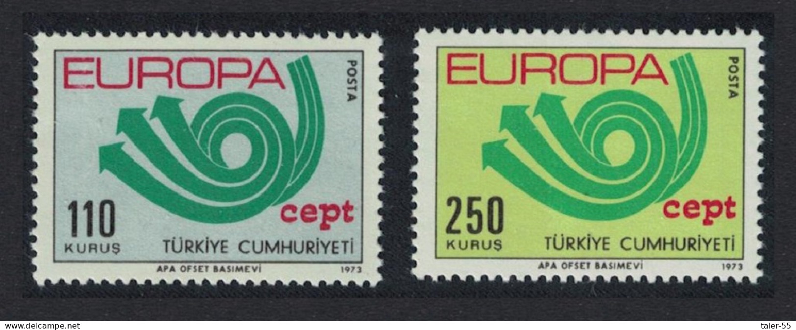 Turkey Europa CEPT 2v 1973 MNH SG#2441-2442 MI#2280-2281 - Ungebraucht