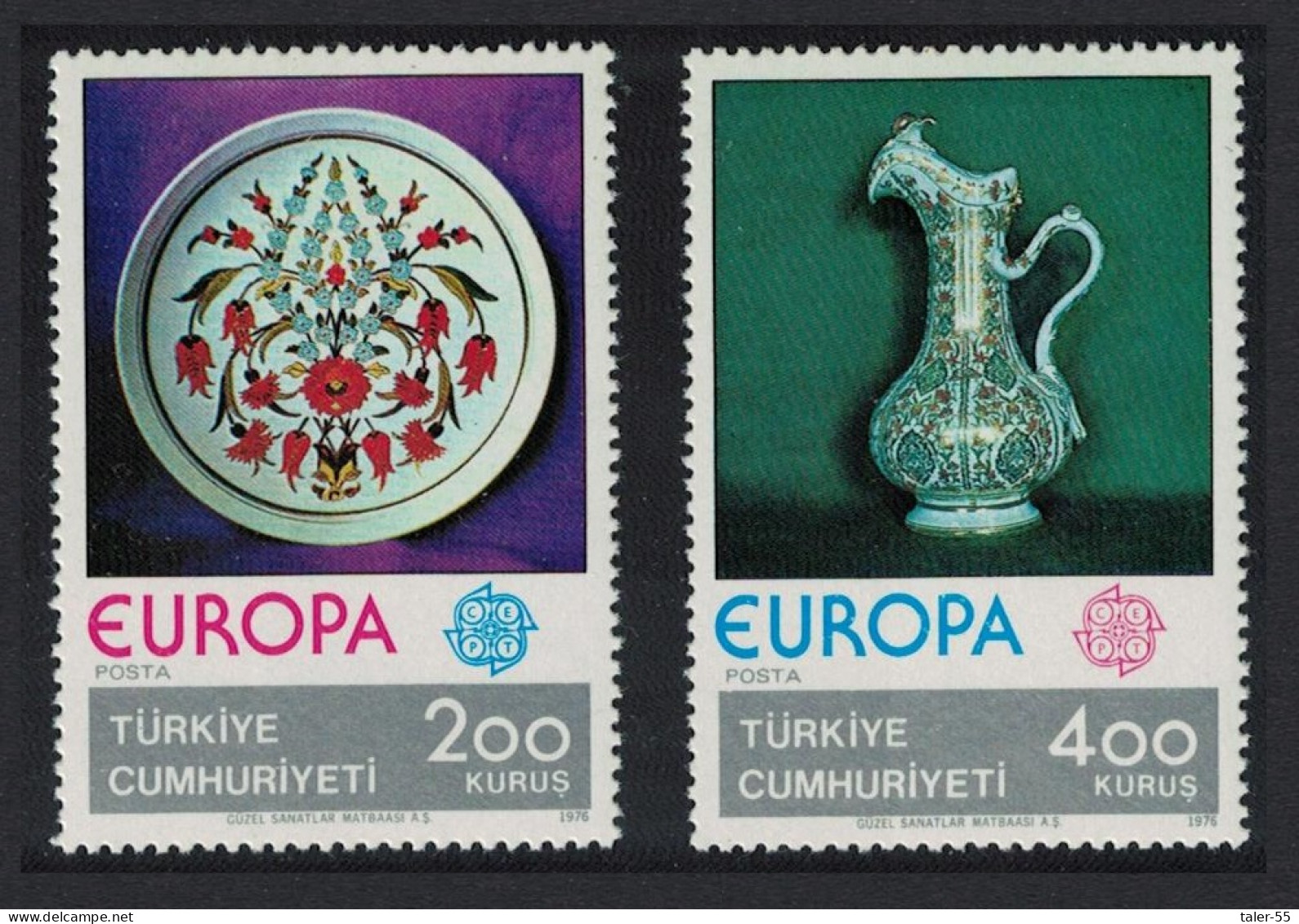 Turkey Europa CEPT Handicrafts 2v 1976 MNH SG#2547-2548 MI#2385-2386 - Neufs