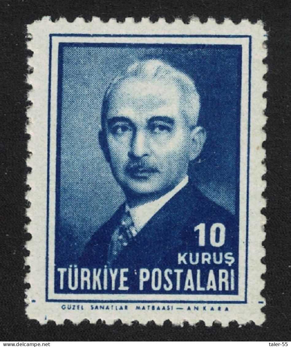 Turkey President Inonu 10 Kurus 1946 MNH SG#1351 - Neufs